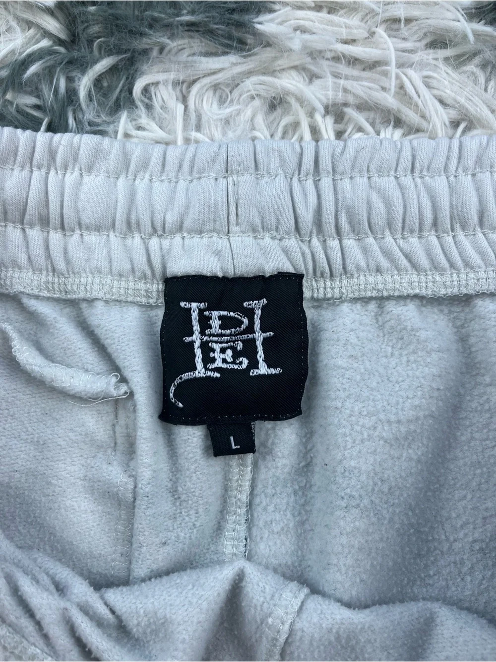 Ed Hardy Men's Ivory Flame Skull Fleece Sweatpants Size Large